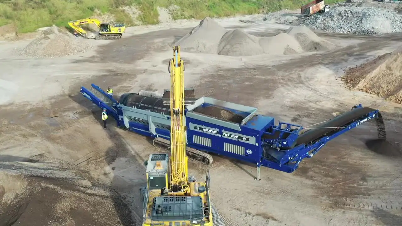 Screening plant and excavators working at the EBH resource recovery facility