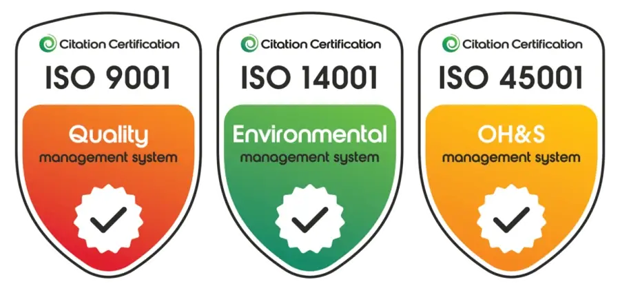 Citation Certification: ISO 9001 Quality, ISO 14001 Environmental and ISO 45001 OH&S management systems
